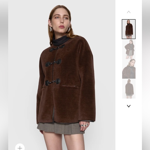 Rebecca Minkoff Jackets & Blazers - NWT Rebecca Minkoff Brown Shearling Toggle Jacket Size XL
